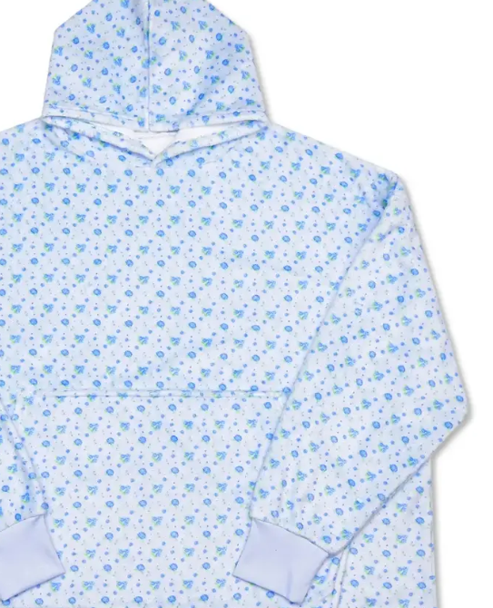 blue ditsy plush cozy