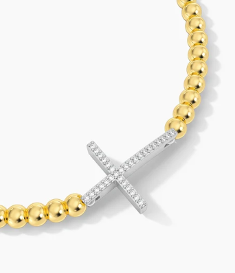 Gold Believe Beaded Bracelet