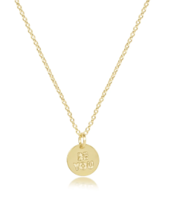 16" Necklace Gold be you.- small gold disc