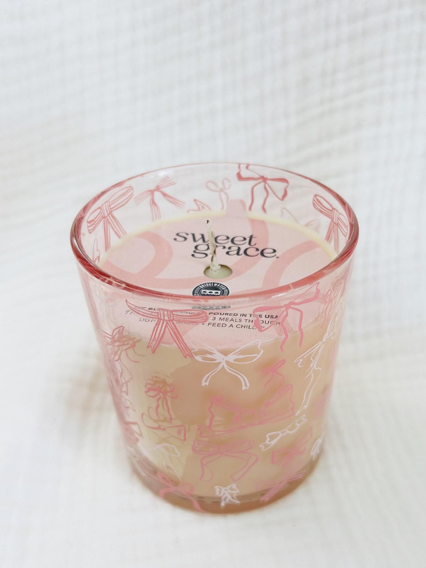 Sweet Grace Pink Bow Candle