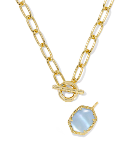 Daphne Link Chain - light blue MOP