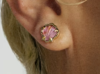 Brynne shell stud earrings.