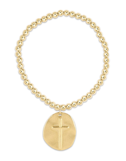 classic gold 4mm bead bracelet - inspire gold charm