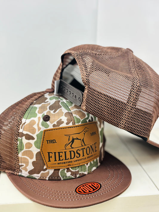 Old School Brown Bill Hat-Youth