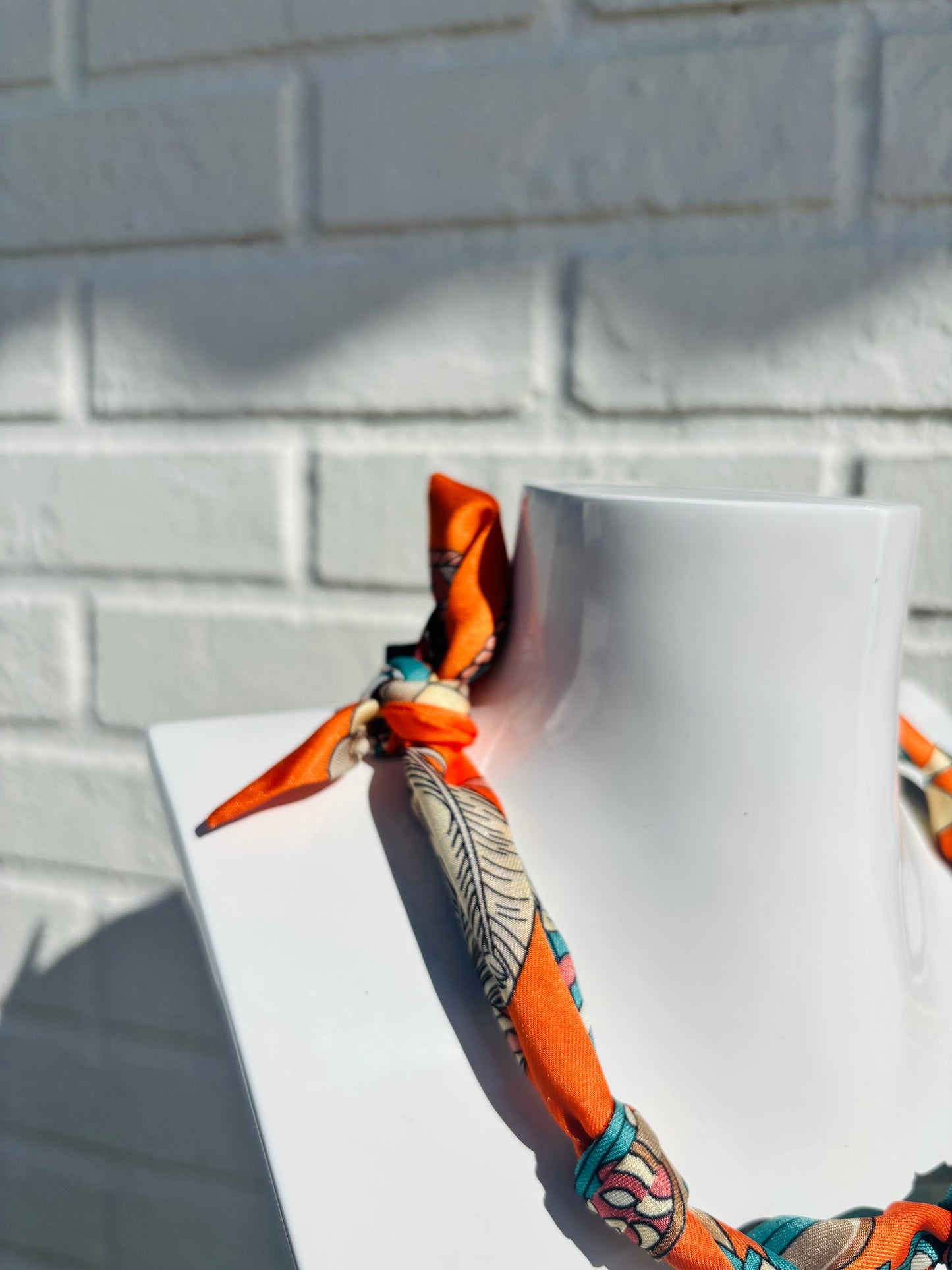 Orange Scarf Pendant Necklace