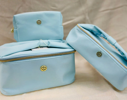 Mary Square Light Blue Cosmetic Bags