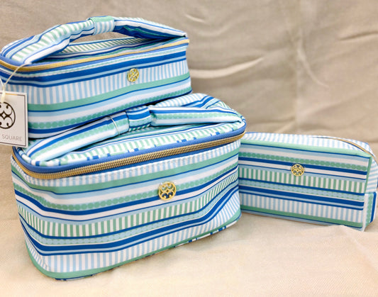 Mary Square Simply Striped Cosmetic Bags