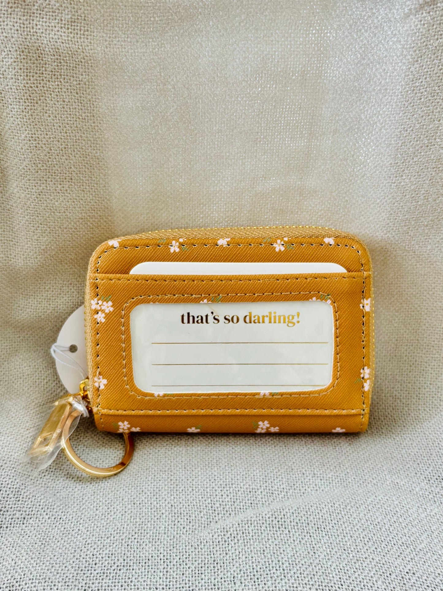 Dark Yellow Floral Zip Wallet
