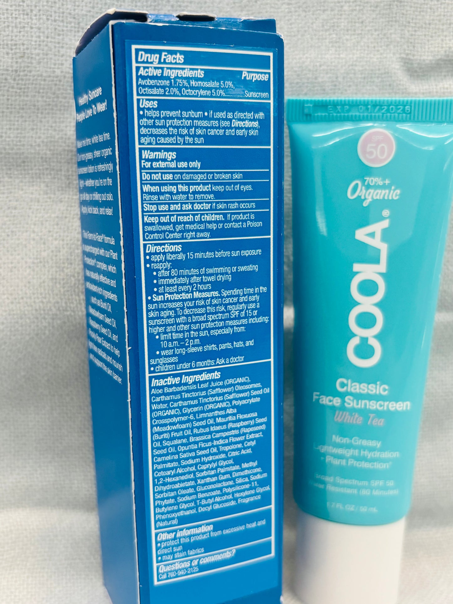 Coola Face Sunscreen White Tea - SPF 50