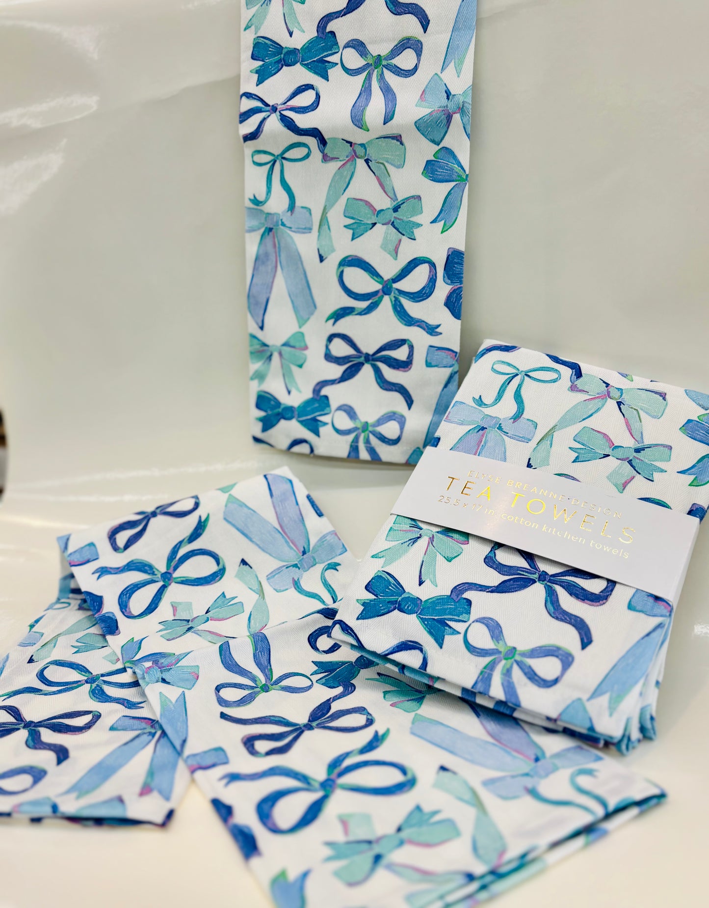 Blue Bow Kitchen Towels- Set of 2
