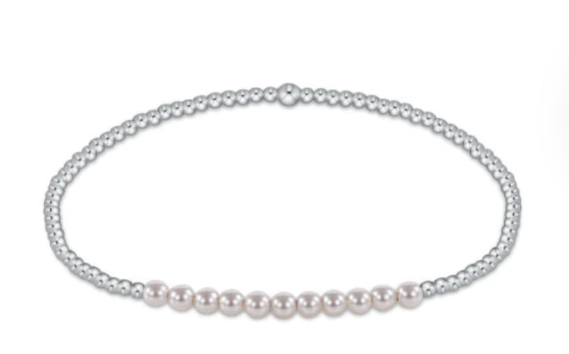 Sterling Bliss 2mm Bead Bracelet-Pearl