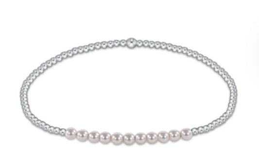 Sterling Bliss 2mm Bead Bracelet-Pearl