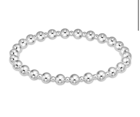 Classic Grateful Pattern Bead Bracelet- Sterling