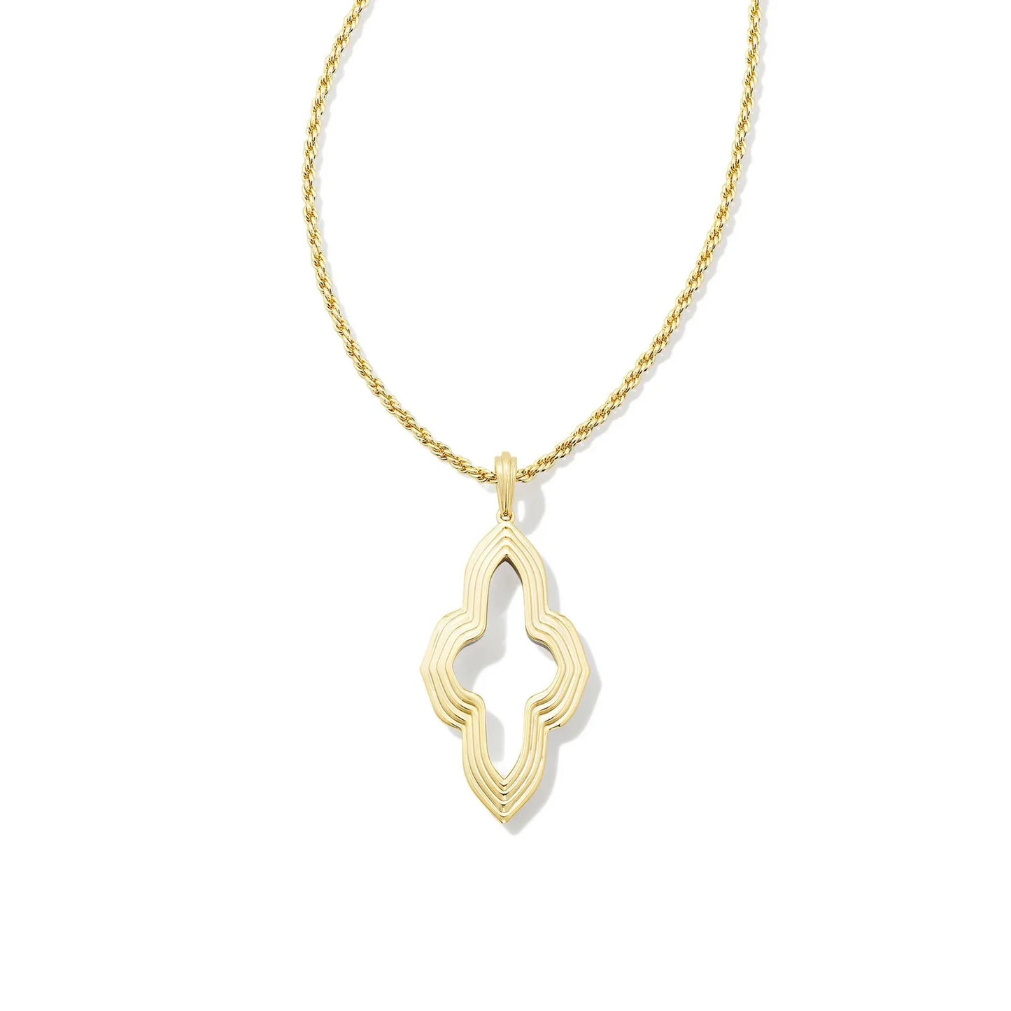 Abbie Small Long Pendant Necklace in Mixed Metal