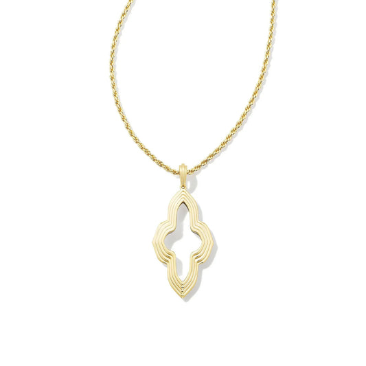 Abbie Small Long Pendant Necklace in Mixed Metal