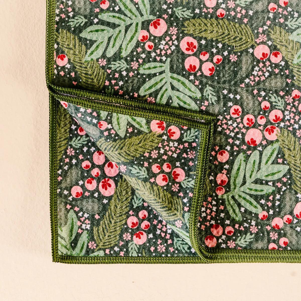 Holly Berry waffle tea Towel