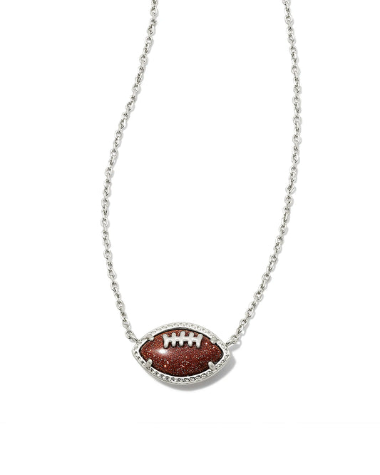 Football Short Pendant Necklace in Orange Goldstone