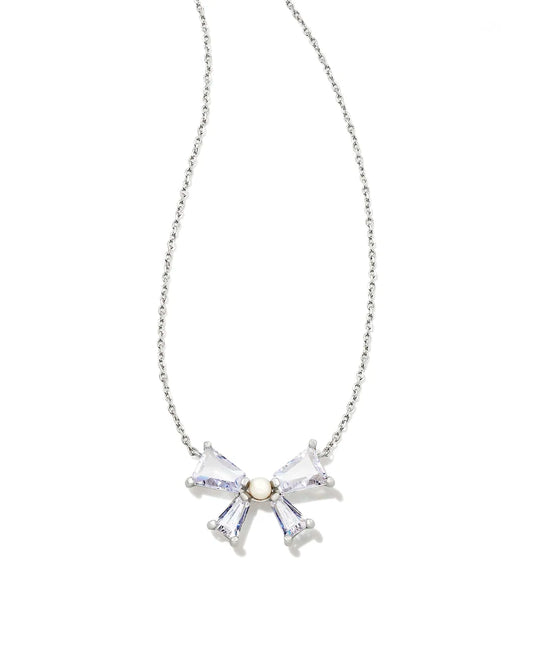 Blair Bow Pendant Necklace- Silver