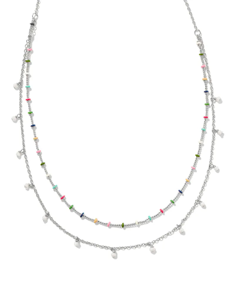 Eve Silver Multi Strand Necklace in Multi Mi
