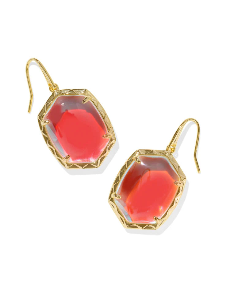 Kendra Scott Daphne Drop Earrings - Gold & Dichroic Glass
