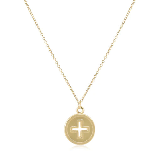 16" necklace signature cross disc necklace