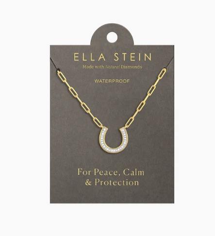Gold Lucky Horse Shoe Pendant Necklace