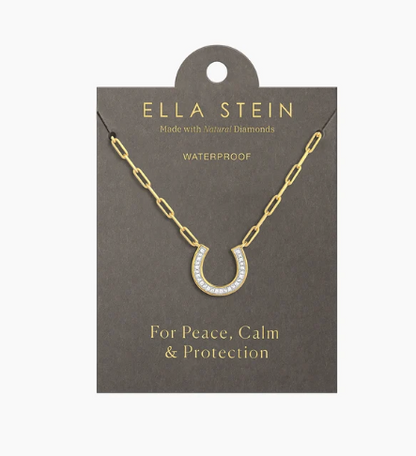 Gold Lucky Horse Shoe Pendant Necklace