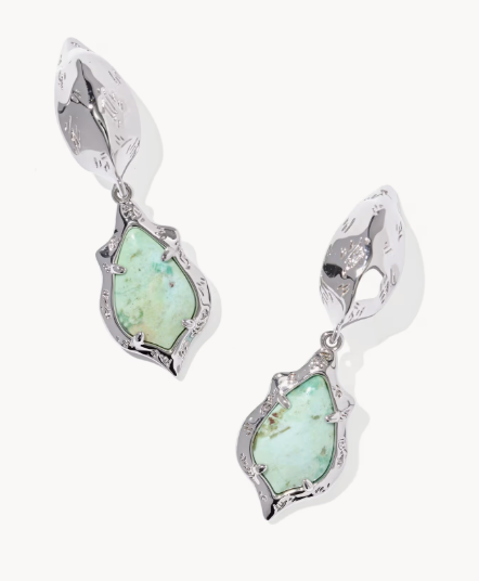 Adriana Scallop Frame Silver Huggie Earrings