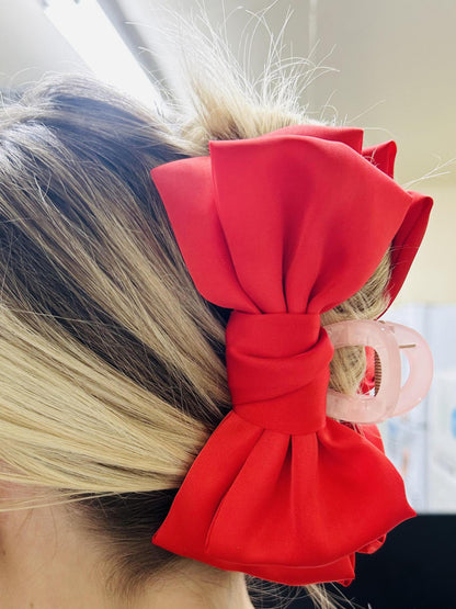 Satin Bow Claw Clip