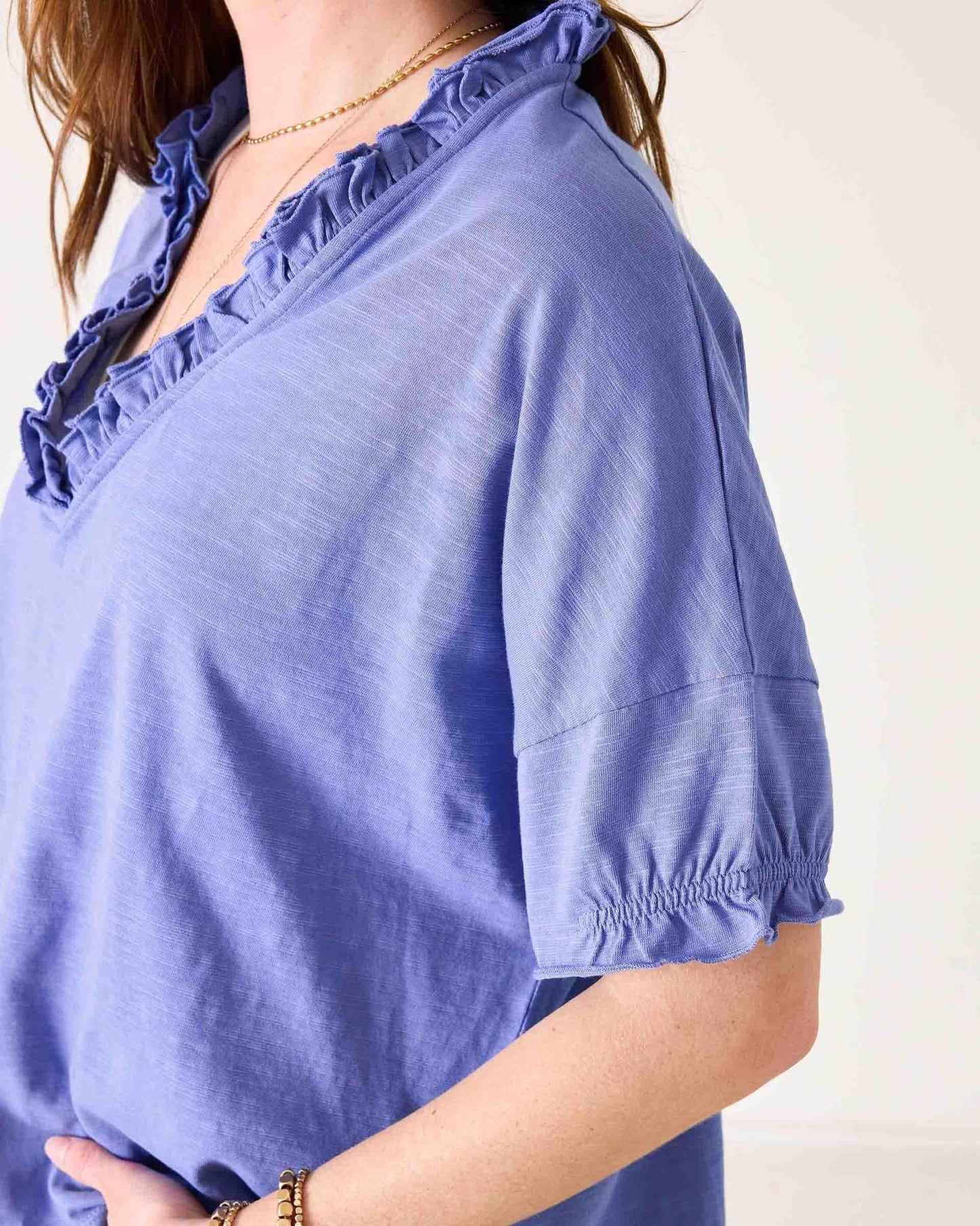 Amelia Ruffle Tee- One Size