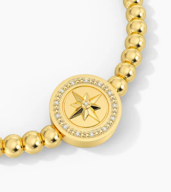 Your Own Path Beaded Gold Bracelet