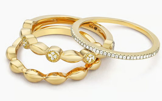 Gold Round Triple Stackable Ring