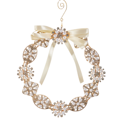 Pearl Brooch Wreath Ornament