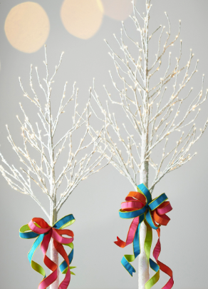 lighted white iced tree