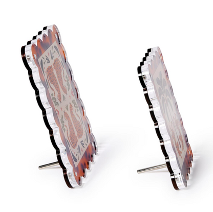 Tortoise Print Scalloped Edge Acrylic Photo Frames