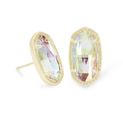 Ellie Earring - Gld Dichroic Glass