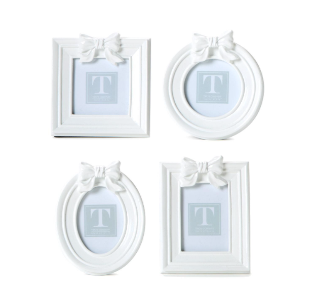 White Bow Photo Frames