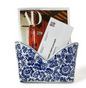 chinoiserie blue/white floral letter holder