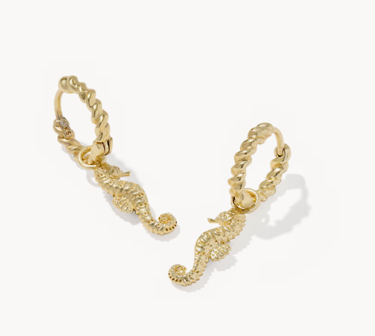 Seahorse Gold Convertible Huggie Earrings