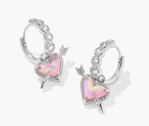 Ari Heart Arrow Convertible Huggie Earrings