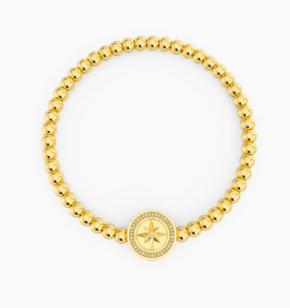 Your Own Path Beaded Gold Bracelet