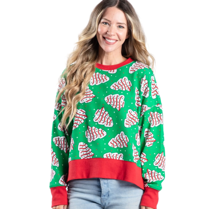 Sweet Christmas Green Crew Neck Sweatshirt