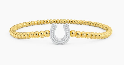 Gold Lucky Horseshoe Beaded Bracelet