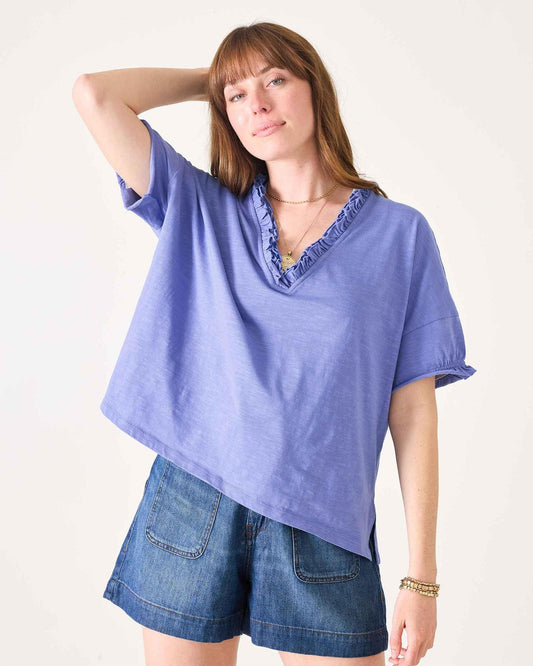 Amelia Ruffle Tee- One Size