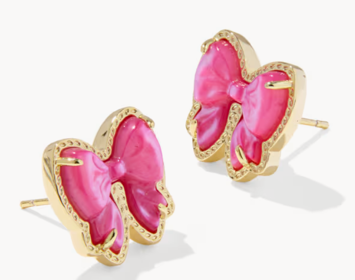 Haley Bow Gold Stud earring- Holiday