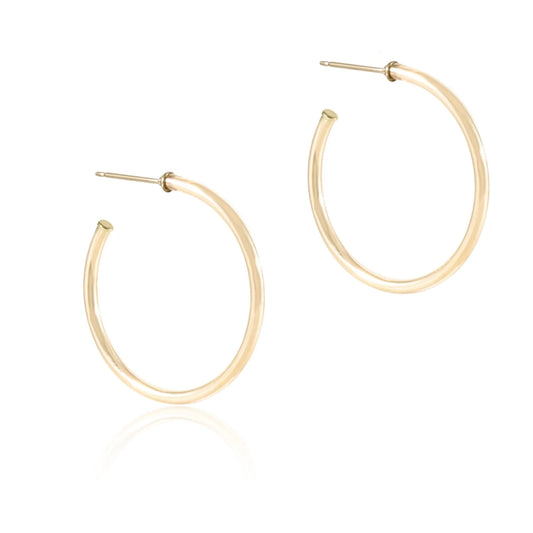 Round Gold 1.25" post hoop - 2mm- smooth