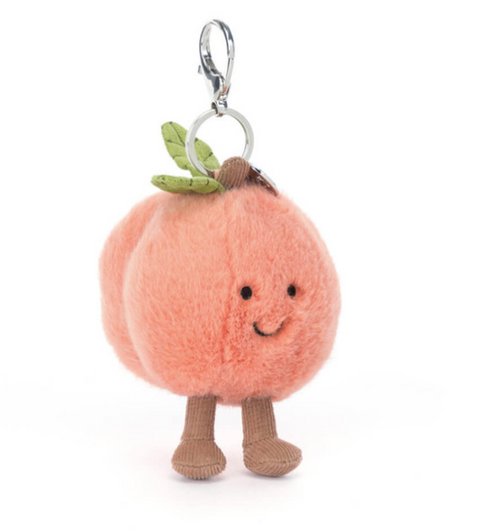 jellycat peach bag charm