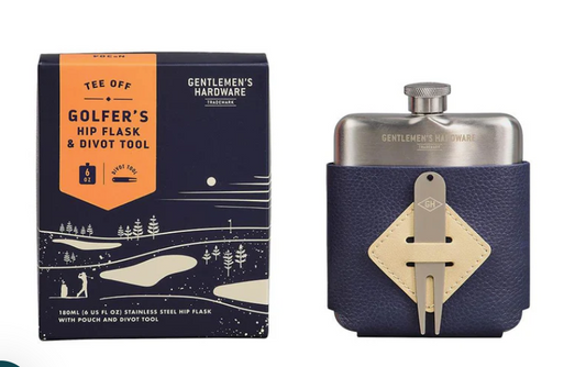 Golfer's Hip Flask & Divot Tool Set