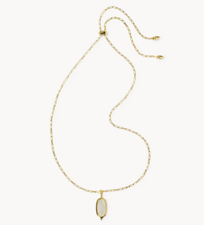 Dani Stepped Frame Gold Long Pendant Necklace
