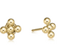Signature Cross Beaded Gold Stud